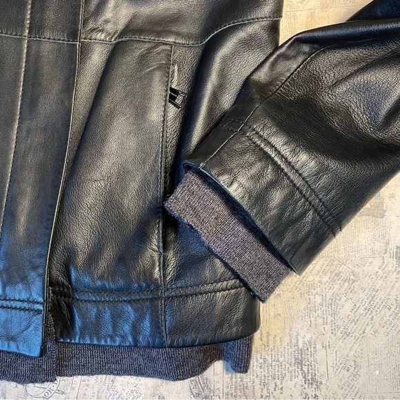 Andrew Marc Women's Asymmetrical shawl collar  Leather Jacket with wool lining - Picture 9 of 12